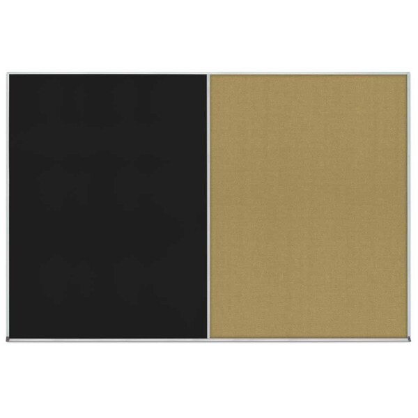 Enclosed Corkboard, 1 Door, 18"x24", 4" Fra, UV3407-BLACK-SURF